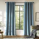 jinchan Velvet Curtain for Living Room, Thermal Insulated Luxury Bedroom Drape 108 Inch Long, Soft Privacy Curtain, Room Darkening Extra Long Window Ring Top Treatment Grommet 1 Panel, Aegean Blue, Size: 52"W x 108"L 