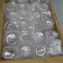 BESTSTAR 48 Pack Disposable Ribbed Origami Ripple Plastic Glasses Set - 24 9 OZ Stemless Champagne Flutes & 24 12OZ Cups, BPA-Free Shatterproof Clear Drinkware for Weddings, Parties & Events (Clear)
