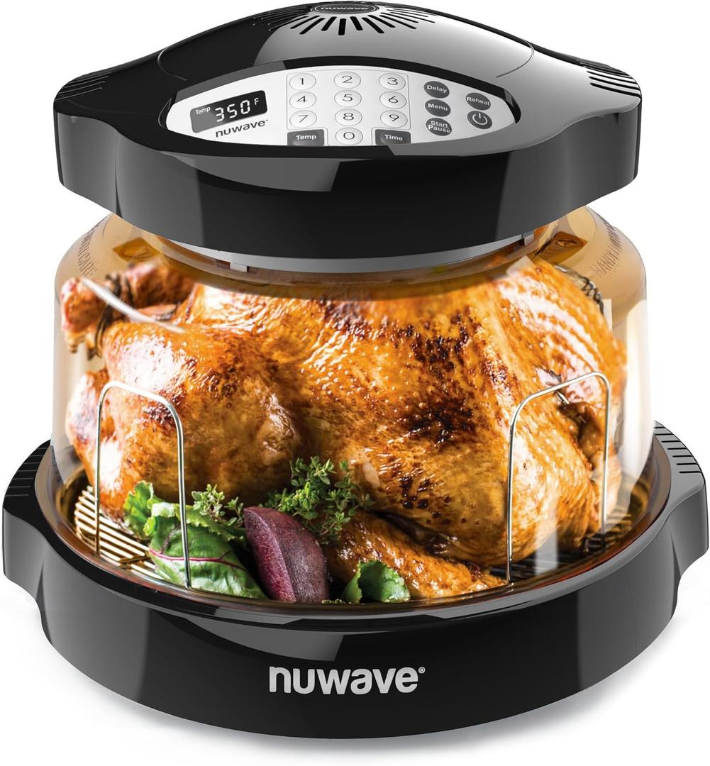 Nuwave Pro Plus 2 Infra-Red Oven, Countertop, Convection, Cook Fresh or Frozen, No Defrosting or Preheating, Cook Healthy, 360 Surround Heat, Adjustable Temps, 100 Presets, 50 Memory, Tough Power Dome (Black)