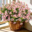 Grunyia 20 Bundles UV Resistant Artificial Fall Flowers for Outdoor - No Maintenance Thanksgiving Decor with Orange Blooms, Faux Silk & Plastic Plants for Porch, Yard (Fall Coffee Mix)