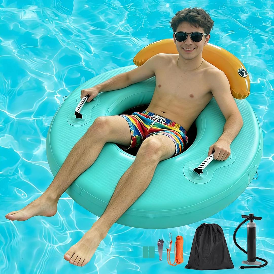 TONKOUM Heavy Duty 4ft River Tube Inflatable Float Lounger Chair for Adults