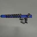 MIXPOWER 1/4" Drive Mid-Length Socket Set with Storage Rails, 13-Piece, 6 Point, 4-15mm, CR-V, Metric, Semi-Deep Socket Set