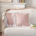 ARTMAGIC Ruffled Tablecloth with White Lace French Country Rectangle Table Cover Romantic Elegant Tablecloths Farmhouse Decor for Spring Summer Home Holiday Party (Dusty Pink, 52"x70")