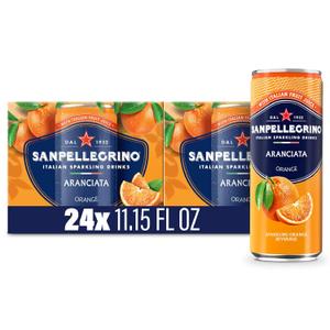 Sanpellegrino Italian Sparkling Drink Aranciata, Sparkling Orange Beverage, 24 Pack Of Cans, Best By: 08/2026