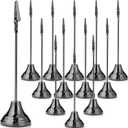Marspark 12 Pcs Table Number Holders 8 Inch Place Card Holder with Alligator Clip Metal Place Card Stands Table Sign for Photos, Food Signs, Birthdays, Weddings(Gunmetal)