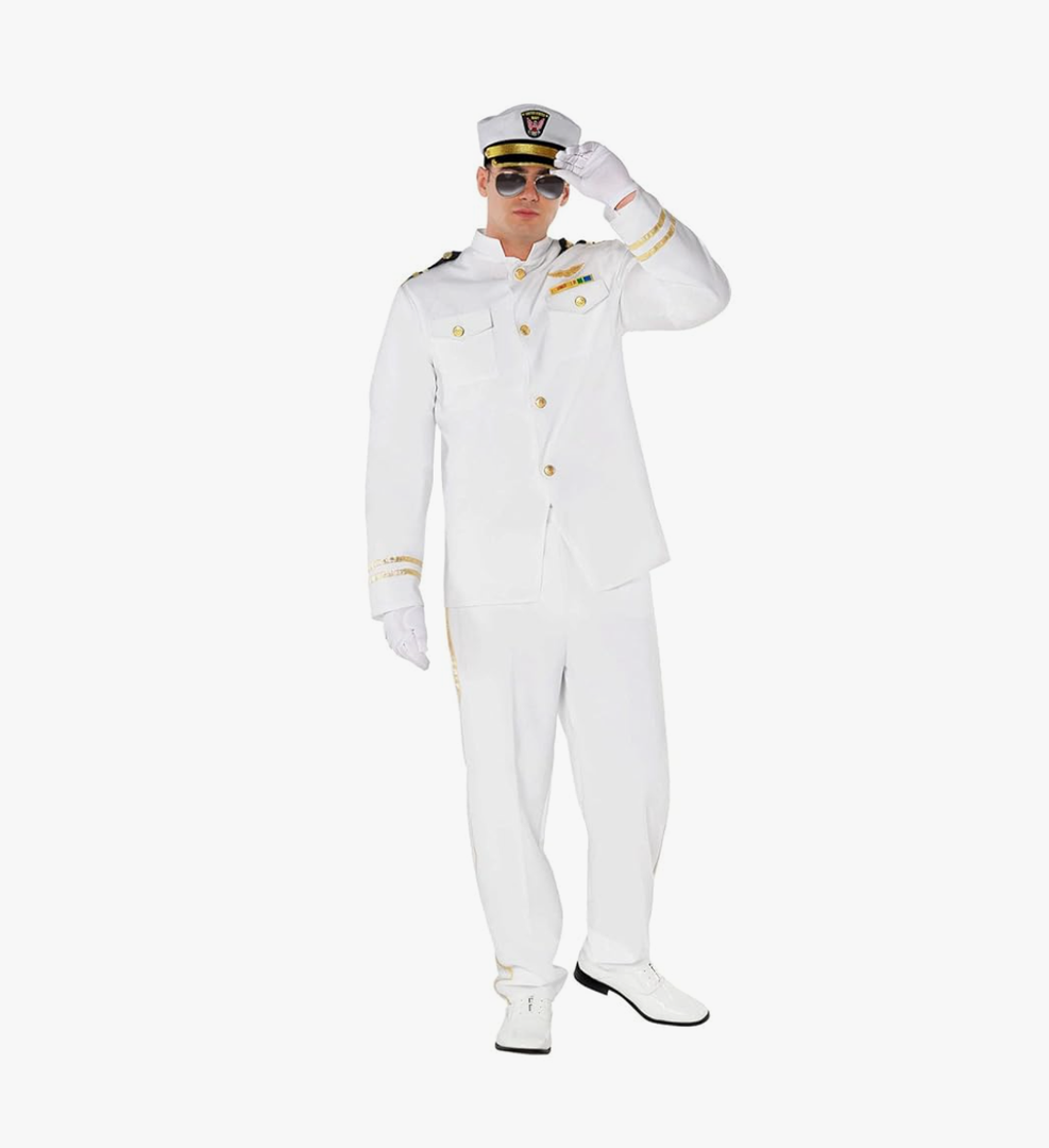 Morph Sailor Costume Men - Boat Captain Outfit, Ship Captain Attire, Navy Halloween Costume for Men Small