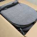 SUNROX Gel Memory Foam Chair Cushions, FadeShield Water-, Stain-Resistant Durable Reversible Seat Cushion Pads with Ties for Indoor/Outdoor Kitchen Dining Office 17"x16" Set of 6, Heather Charcoal