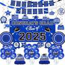 Graduation Decorations 2025 Set - Congrats Grad Banner, Class of 2025 Backdrop, Balloons & Streamers Kit - Complete Party Supplies for High School & College Celebrations