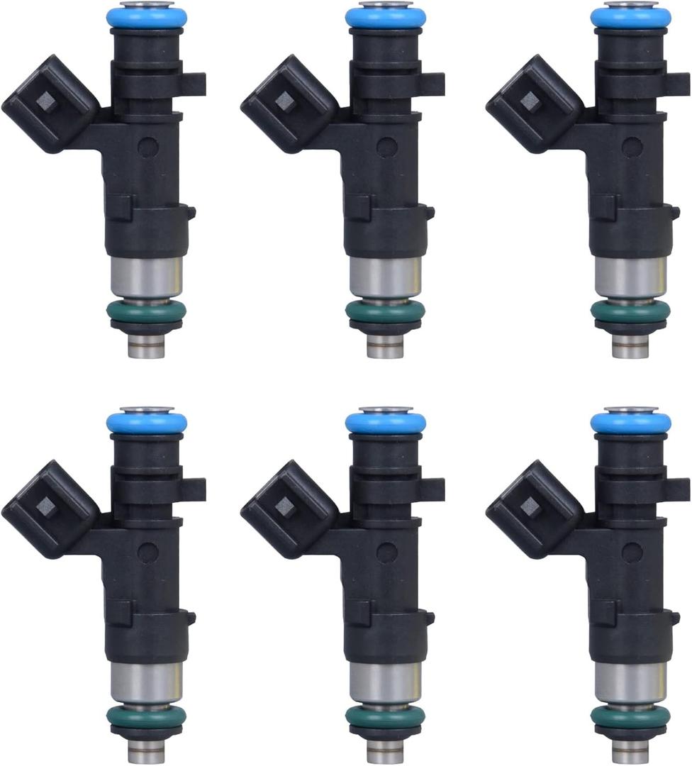 Fuel Injector 4 Holes Compatible with Chrysler 300 2005-2010, Pacifica 2005-2008, Sebring 2004-2010, Dodge Avenger 2008-2010, Charger 2006-2010 Replaces OE 0280158028 04591986AA (Set of 6)