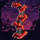 FITNATE Halloween Bat LED Sign, 3D Infinity Mirror Light, Dimmable Spooky Red Glow LED Light for Home Party Halloween Decoration Indoor