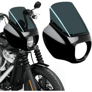 Motorcycle Fairing with 13" Smoke Motorcycle Windshield Quarter Fairing for Harley Street Bob FXBB 20182020 2025 FXBBS 20212024 Softail Standard FXST 20202024
