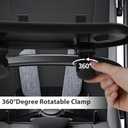 Universal Stroller Snack Tray with Cup Holder and Silicone Flexible Arms Gripper, Black Adjustable BPA-Free Non-slip Snack Tray for Stroller Accessories Easy to Clean