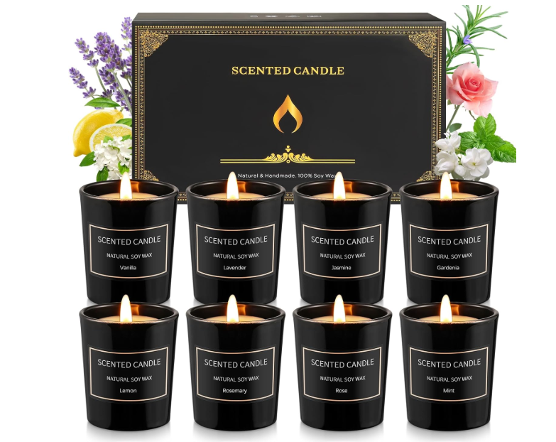 8 Pack Candles for Home Scented Aromatherapy Candles Gifts Set for Women Soy Wax Long Lasting Jar Candles for Birthday Mother's Day Gifts, 3.5oz