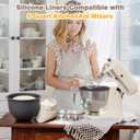 YQL Silicone Mixer Attachments Bowl Liners  2 Pack, Compatible with 5 Quart KitchenAid Stand Mixer Bowls, Reusable Food-Grade Inserts for Mixing & Baking, Dishwasher & Microwave Safe (Grey)