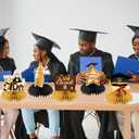 Law School Graduation Decorations 2026, 12Pcs Black Gold Honeycomb Centerpieces for Lawyer Grad Party Supplies, Law School Graduation Class of 2026