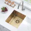 Gold Bar Sink, 13 x 15 Inch Undermount Kitchen Sink Small Wet Bar Prep 16 Gauge Stainless Steel RV Kitchen Single Bowl Basin, 13"x15"x10"