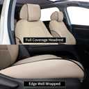 EKR Custom Fit Full Set Car Seat Covers for Select Honda CRV 2017 2018 2019 2020 2021 2022 - Leatherette (Beige)