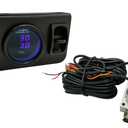 in Cab Dual Air Gauge Control Kit with Digital Paddle Switch for Air Pressure Sensor Control of Air Suspension Kit (Blue)