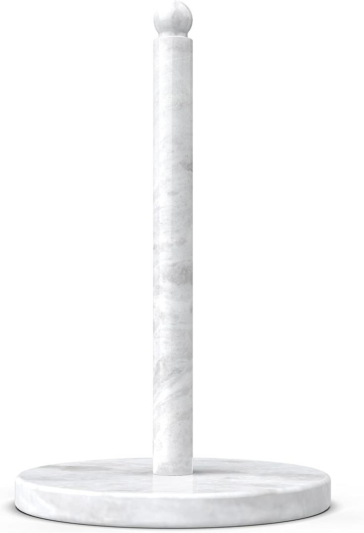 Koville African Natural Marble Paper Towel Holder Countertop, Genuine Stone Paper Towel Holder Stand for Kitchen Storage, for Standard or Jumbo-Sized Rolls(Namib Fantasy), 7" Base