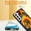 KANGHAR Compatible with Samsung Galaxy S22 Plus Case Sunflower Butterfly Anti-Slip Drop Protection with Soft TPU Bumper Shockproof Protective Phone Cover for Women Girls