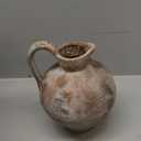 Ceramic Rustic Farmhouse Vase with Handle, 8.7 Inch Brown Vintage Vase, Rustic Ceramic Pottery for Home Decor, Farmhouse Decor Centerpiece for Kitchen, Living Room, Entryway