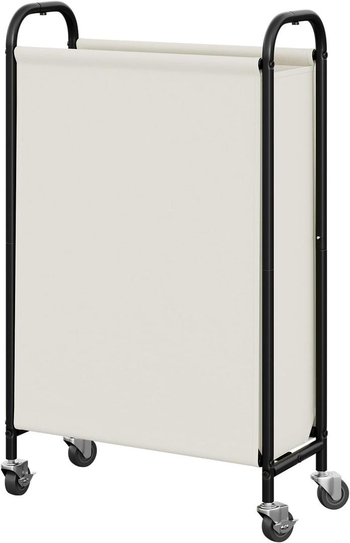 GRANNY SAYS 80L Slim Laundry Hamper with Wheels, Fabric Rolling Laundry Basket, Narrow Clothes Organizer, Tall Hamper for Closet, Laundry Room, Bathroom, Beige