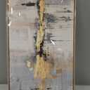 Abstract Wall Art Black and White Modern Artwork Golden Yellow Line Art Canvas Painting Wall Decor for Living Room Bedroom Dining Room Home Office Decor 20"x40" with Framed