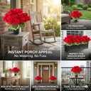 lovemoon 2 Pcs Geranium Potted Artificial Flowers, 19" Fake Geraniums Plants UV Resistant Silk Potted Plants for Outdoor Home Décor Office Porch Garden Decor (2, Red)