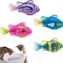 Jayol Electronic Engaging Pet Toy Fish, Waterproof LED Light Electronic Fish, Speeding up and Slowing Down Sway in Water, Twist Tail in a Lifelike Manner (4 PCS)