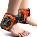 2PCS Cordless Neuropathy Foot Massager, Ankle Heating Pad for Pain Relief, Rechargeable Foot and Ankle Massage for Circulation, Heated Ankle Wrap, Black