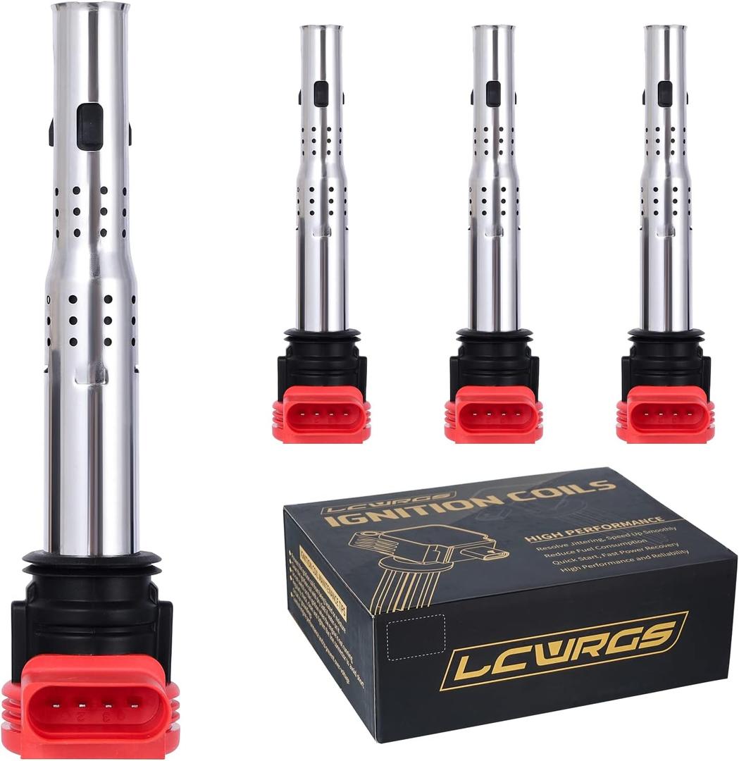 Set of 4 Ignition Coil Packs Fits for 2.0T Audi A4 A6 Volkswagen VW CC Passat GTI 2008 2009 2010 2011 2012 2013 2014 2015 2016 2.0 Replaces# 06E905115E 06H905115B UF529