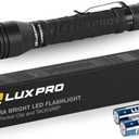 LUXPRO LP290V3 LED Flashlight - Bright 300 Lumens with 3 Light Modes - Aircraft-Grade Aluminum with IPX4 Waterproof Protection & Patented TackGrip - Camping, Outdoor, Home (Black)
