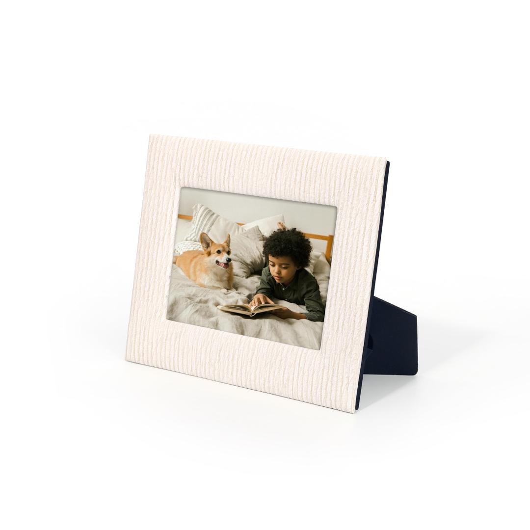 Textured Picture Frame with Stand, PU Leather, Multiple Colors Available(Brown)