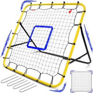 Eastgoing Baseball and Softball Rebounder Net,Baseball Pitching Net with Pitching Target,Multi-Angle Bounce Back Net for Volleyball Rebounder, Soccer Rebounder (3.33.3FT)