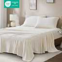 Sleep Philosophy Micro Plush Fleece Sheet Set, Twin Size, Ivory, 3-Piece