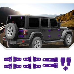 JeCar 13pcs Full Set Purple Door Hinge Cover Trim Kit for 2018-2025 2026+ Jeep Wrangler JL 4 Door
, Purple