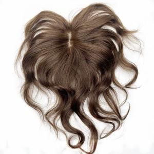 Anemone Curly Wavy Human Hair Toppers Short Clip In Toppers With Side Bangs Hair For Women Hair Bangs Toupee Wiglets Hairpieces for Mild Hair Loss Volume Cover Gray Hair (Brown)