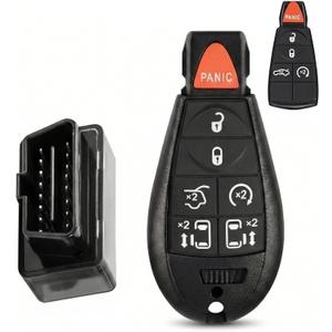 DIY Keyless Entry Remote Car Key Fob Replacement Fits for Dodge Grand Caravan 2008-2019, for Chrysler Town & Country 2008-2016 with Interchangeable 5 & 7-Button Keypads, FCC ID: IYZ-C01C / M3N5WY783X
