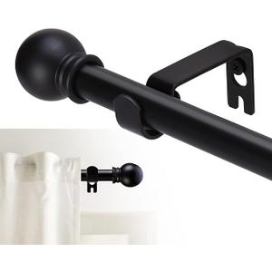 Curtain Rods for windows  Decorative Curtain Rod Set, Matte Black Splicing Heavy Duty Metal Curtain Rod with Brackets (35-47")