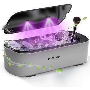 Professional Ultrasonic Jewelry Cleaner - 550ml(19oz) Ring Cleaner with Degas Function, 2 Time Modes, 48Khz Jewelry Cleaner Sonic Machine for Eyeglasses, Dentures, Retainer, Necklaces, Watch(Black)