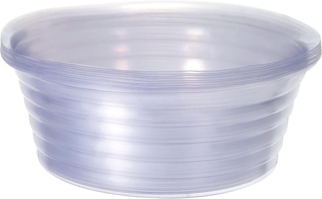 MECCANIXITY Plant Pot Saucer 9 Inch Plastic Round Deepened Flower Drip Tray for Indoor Outdoor, Clear Pack of 10