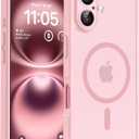 TOCOL for Phone 16 Case, Compatible with Magsafe Charger, Full Camera Protection, Drop Protection, Translucent Matte Phone Case for iPhone 16 6.1 inch (Light Pink)