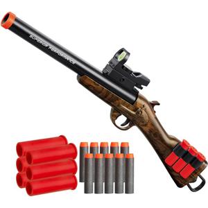 Safe Toy Double Barrel Gun for Boy with Ejecting Shell Soft Bullets,Realistic Model Shotgun Toys Foam Blaster Play Gun Toy with Soft Bullet Look Real Hunting Action for Children (MINIGUN)
