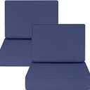 AAAAAcessories Outdoor Deep Seat Cushions, Foam Pillow, Waterproof, Fade-Resistant Patio Furniture Replacement Cushions, 24" x 24" x 5", Set of 2, Navy Blue