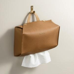 OLETHA Hand Towel Box Cover Compatible with Kleenex Disposable Paper Hand Towels - Bottom Covered & 3-Way Mounting Design - Aesthetic Bathroom Decor Accessories - Pale Brown
