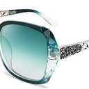 FEISEDY Polarized Women Square Sunglasses Sparkling Composite Shiny Frame B2289
