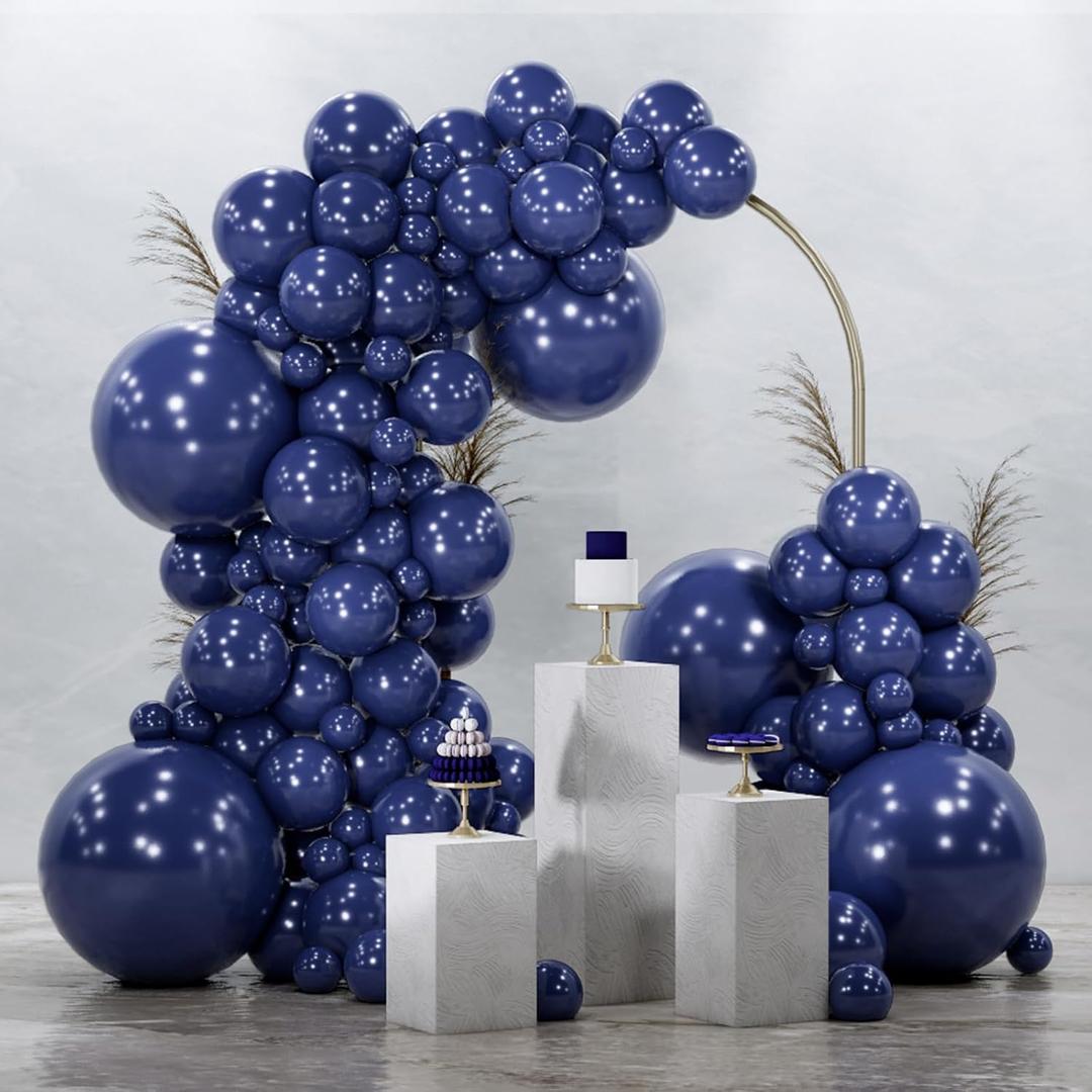 PartyWoo Navy Blue Balloons 145pcs Different Sizes of 18 12 10 5 Inch Dark Blue Balloon Arch Kit Garland for Graduation Wedding Sports Baby Shower Birthday Bachelorette Party Decorations Blue-Z90