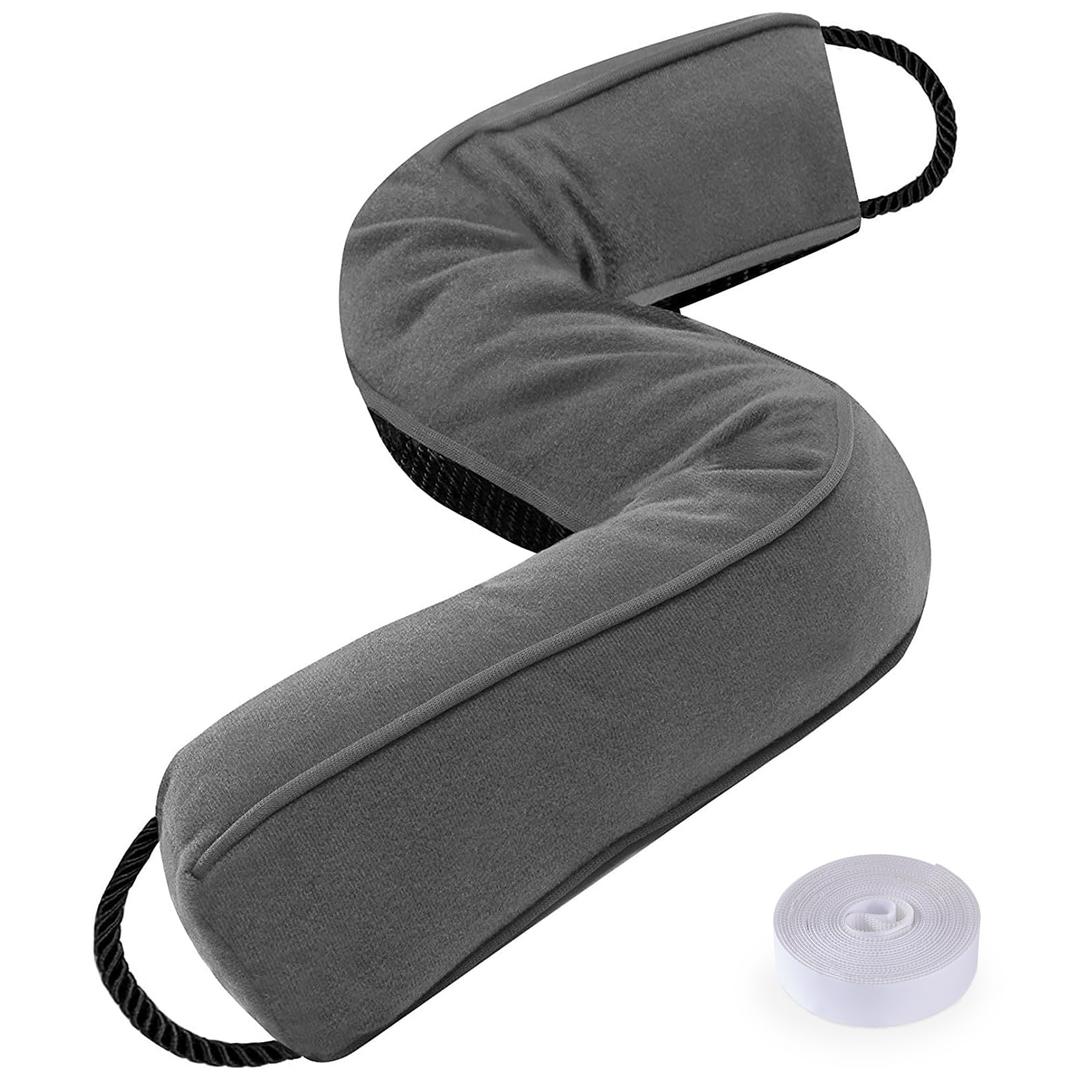 Sunolga Door Draft Stopper, Removable Washable Cover, 70", Gray