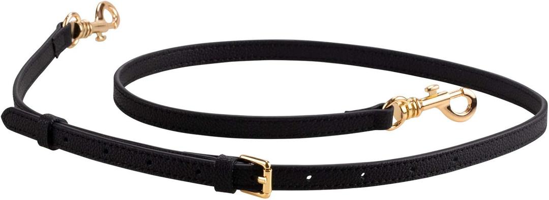 Allzedream Genuine Leather Purse Strap Adjustable Crossbody Handbag Replacement Straps 0.48 Inch Width (Black)