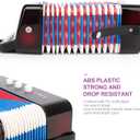 Kids Accordion, 10 Keys Control Mini Accordion Toy Gifts Easy to Play for kids Children Beginners Lightweight Musical Instrument Developmet Fit for 3 years and over(black)